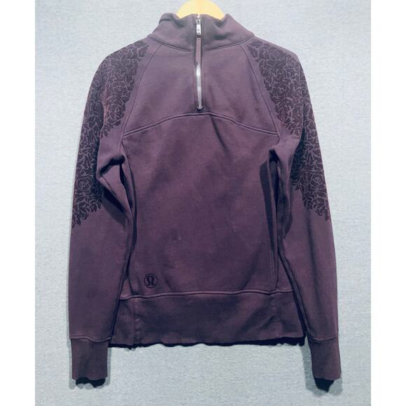Lululemon Floral Flock Pullover Black Cherry Size 8/M {Read} - Picture 5 of 13